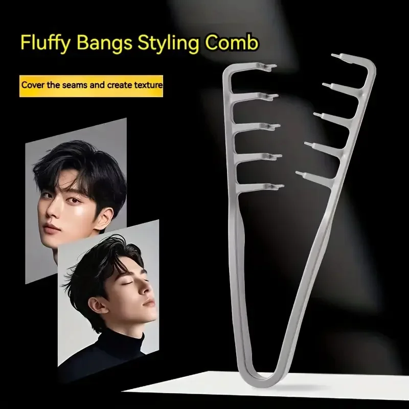 2Pcs Men's and Women's Hair Styling Comb with Slit to Cover Bangs, Suitable for Barbershops, Home Use, and Hotels, Plastic Hair Comb with Fine Teeth for Creating Fluffy Root Volume, Available in 2 Sizes