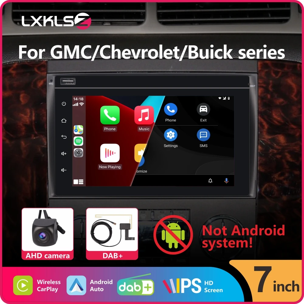 Car Radio with Wireless Carplay Android Auto for GMC Chevy Silverado Buick with 7