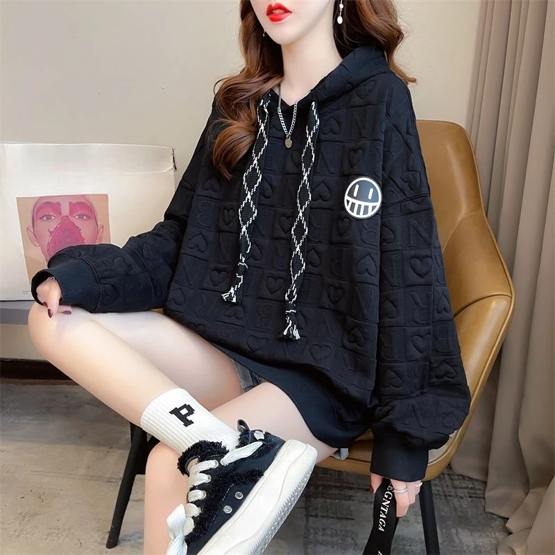 Branco feminino com capuz superior solto moletom dropshiping roupas coreanas na promoção casual novidade moletom com capuz feminino