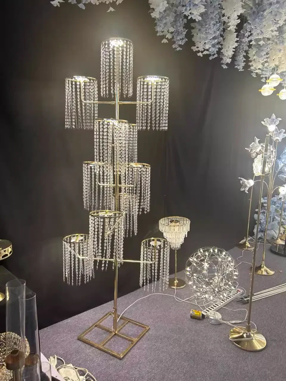 

2pcs Wedding Acrylic Arch Decoration, Rotating Flower Rack, Welcome To The Main Dining Table Atmosphere Decoration