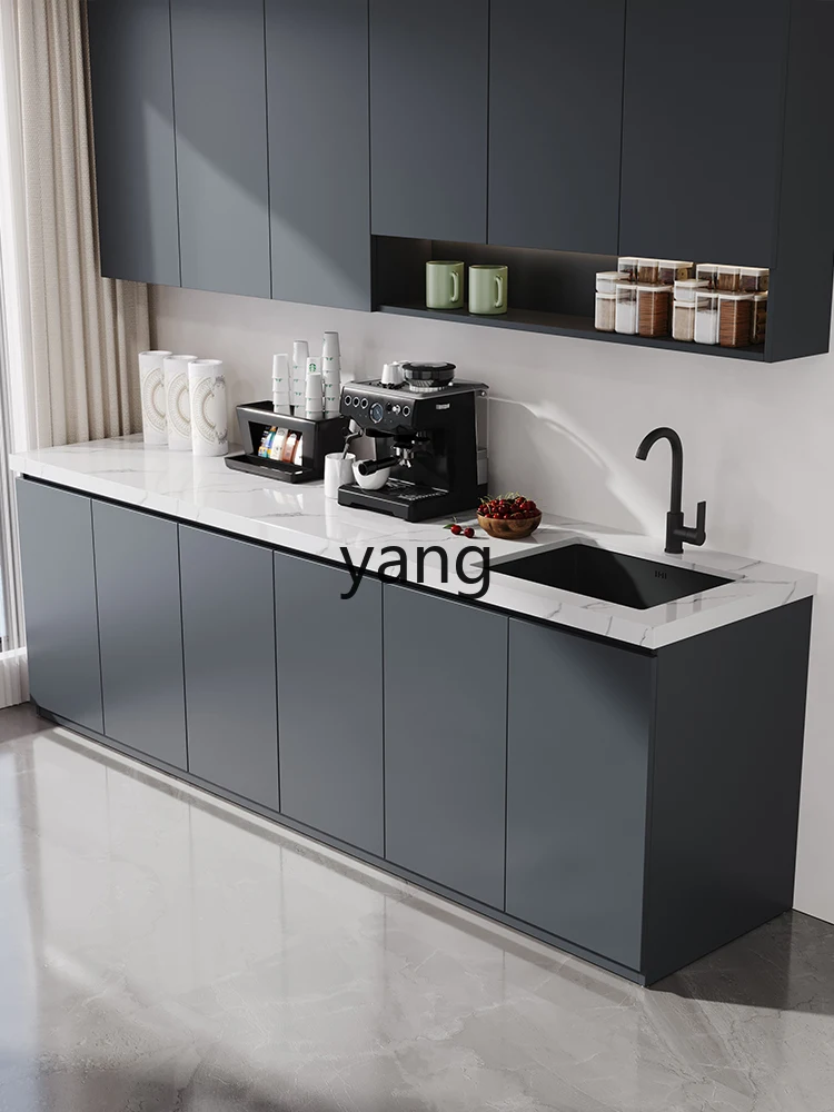 LMM， Balcony Water Bar Integrated Cabinet Honeycomb Aluminum Balcony Cabinet Rock Slate Stainless Steel Undercounter Basin