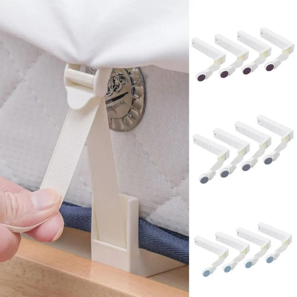 4pcs Anti-Slip Mattress Buckle Fastener Fixer Easy Installation Bed Sheet Clips Retractable Stable Quilt Blanket Clip Bedroom