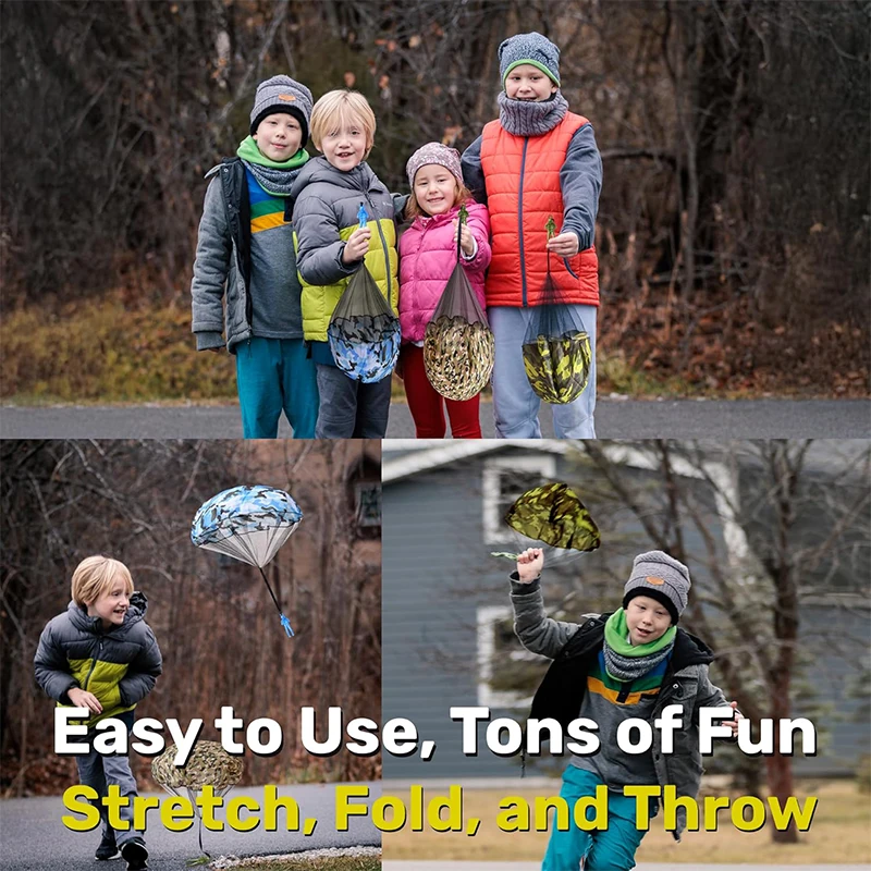 Armee-Fallschirmspielzeug für Kinder, Verwicklungsfreier Outdoor-Flugfallschirm, Bestes Kleines Outdoor-Spielzeug, Weihnachtsstrumpf-Füller Geschenke – Detail 5