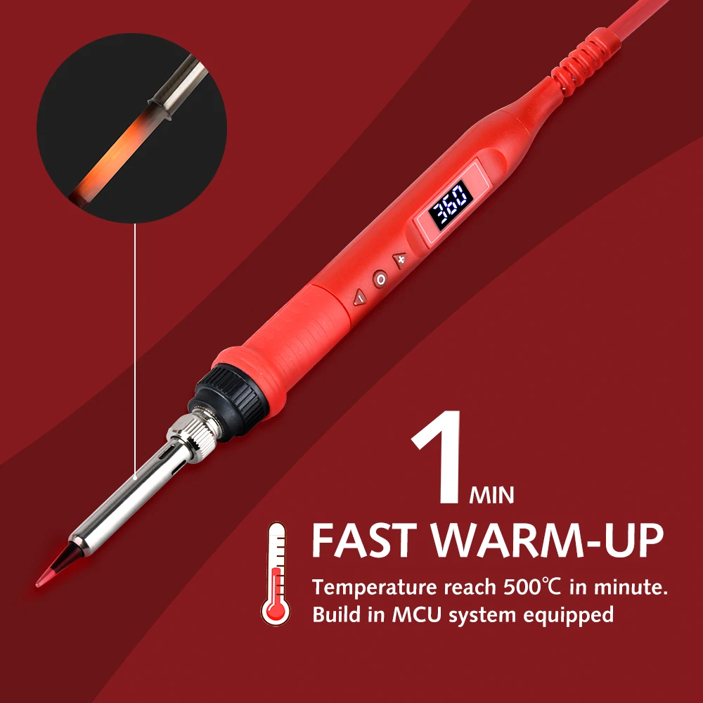 908U 80W Electric Soldering Iron with Switch Multi-function Button Adjustable Temperature 220V/110V Welding Tool JJ3824