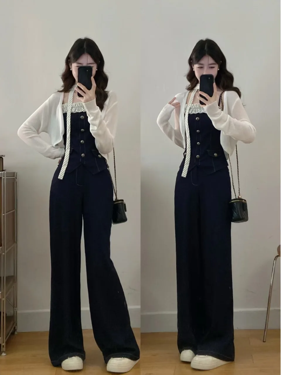 

plus Size Women's Vintage Wide Leg Pants Summer Fashionable Knitted Top with Lace Trim Outerwear Slimming Strap Dresses