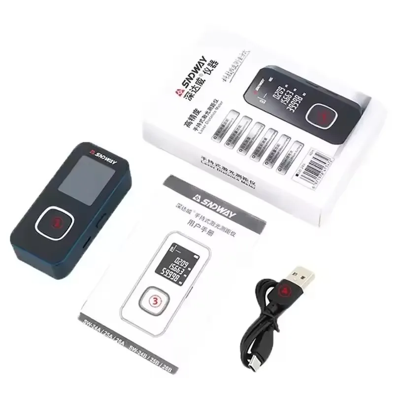 SNDWAY Laser Distance Meter Range Finder Mini Trena Laser Tape Measure Tool 40m 50m 60m Ruler Test Digital Rangefinder
