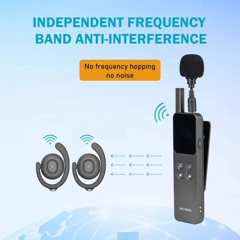 ระบบไกด์นำเที่ยวไร้สาย 4G ระยะไกล พร้อมกล่องชาร์จ หูฟังแบบเกี่ยวหู สำหรับการประชุม ระยะการสื่อสาร 50 กม.