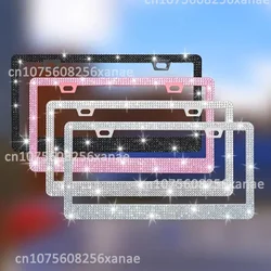 NEW 2PCS 31*16cm Bling Crystal License Plate Frame Women Rhinestone Car License Plate Frame Cover Holder Car Accessories