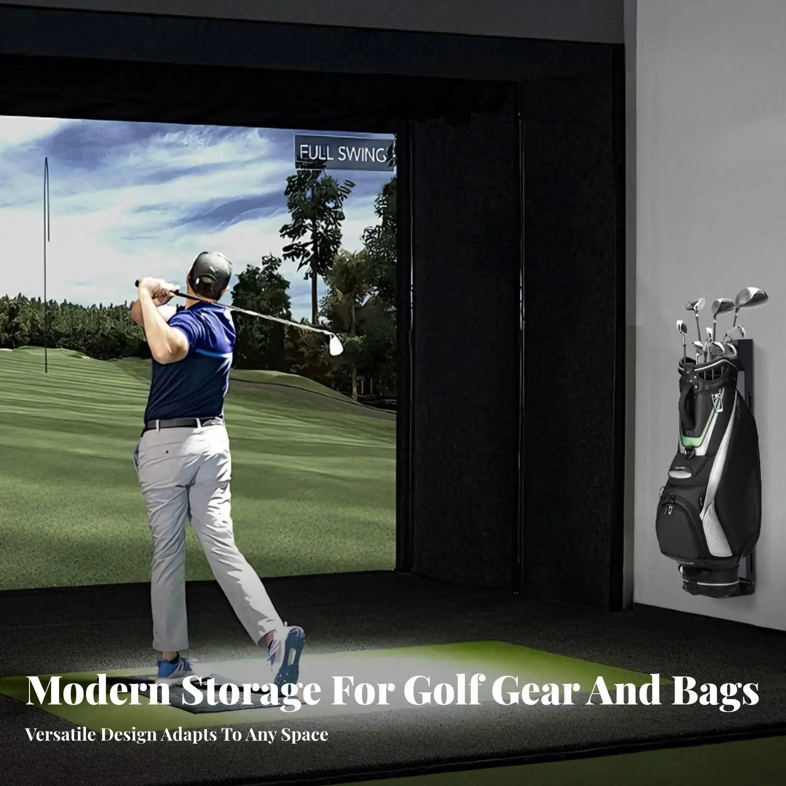 Golf Club Rack Foldable Wall Mount Organizer for Boston Bag Golf Club Bags and Men’s Golf Sport Accessories
