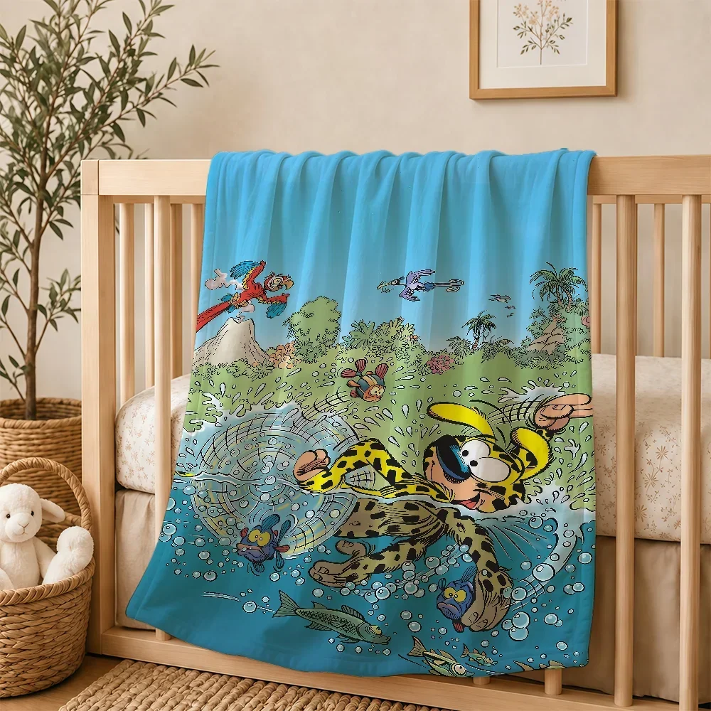 Cute Under the Sea Safari Baby Blanket Nursery Decor Plush Animal Print Swaddle Wrap for Kids Room