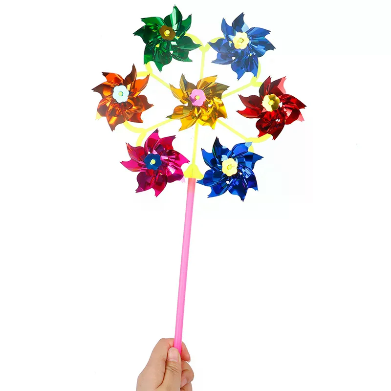 Bunte DIY Pailletten Windmühle Wind Spinner Hausgarten Hof Dekoration Kinderspielzeug