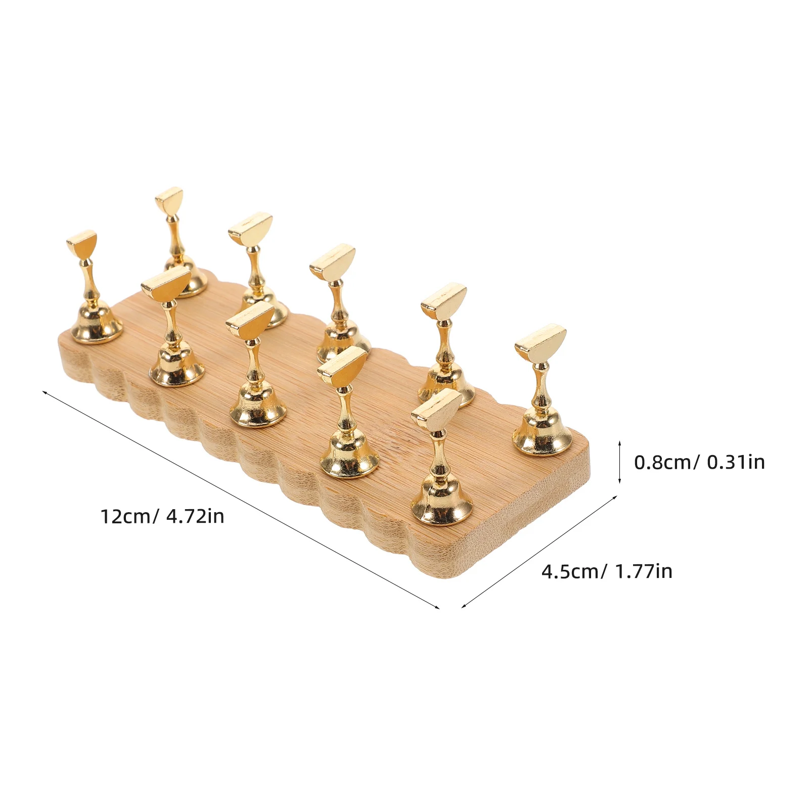 Nail Art Practice Stand Minimalist Floral Edge Wood Manicure Tip Display Holder for Salon False Nails Reusable Nail Tips Holder