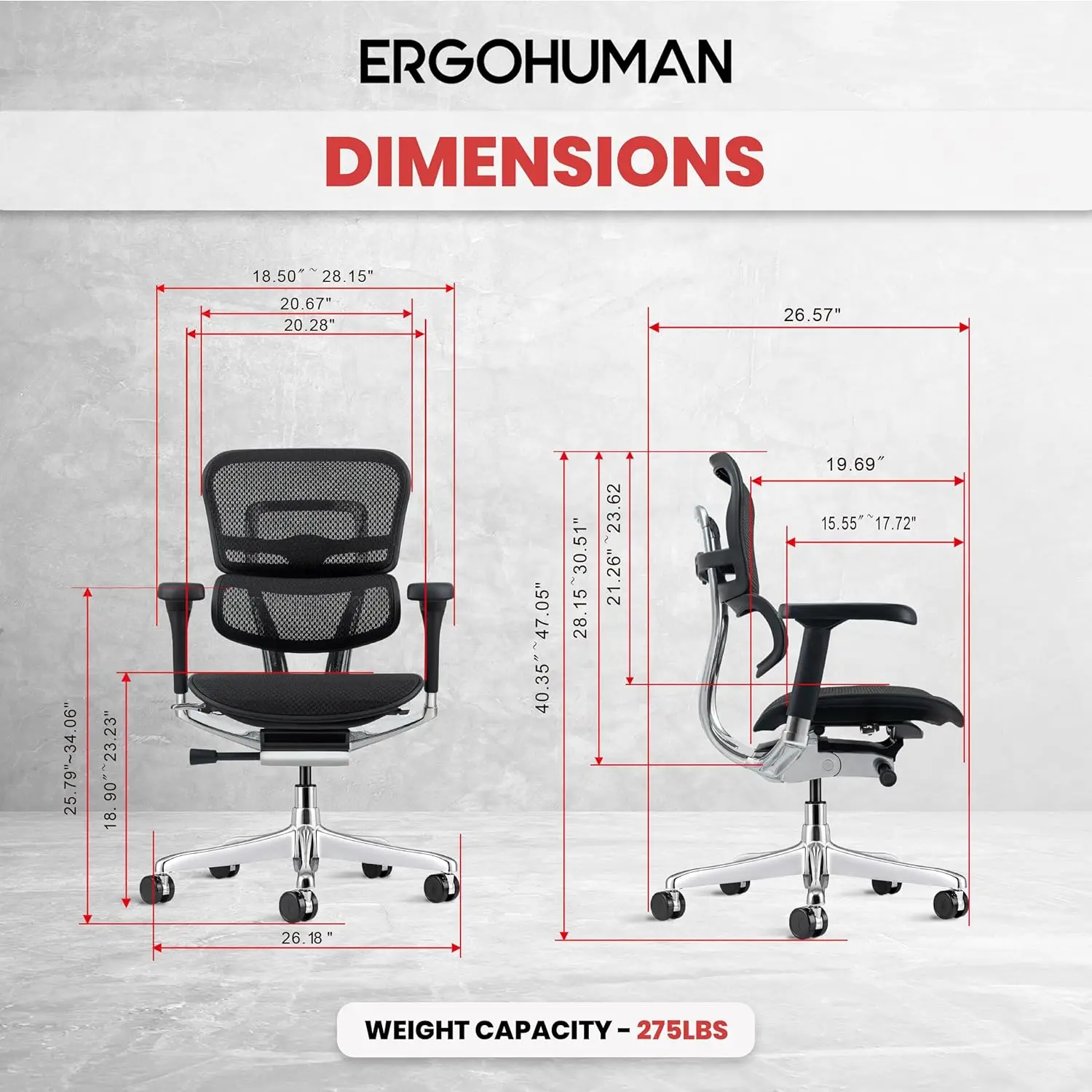 Eurotech ME8ERG GEN2 High Back Mesh Office Chair with Tilt Tension Control, Tilt Lock, Back Angle, Back Height