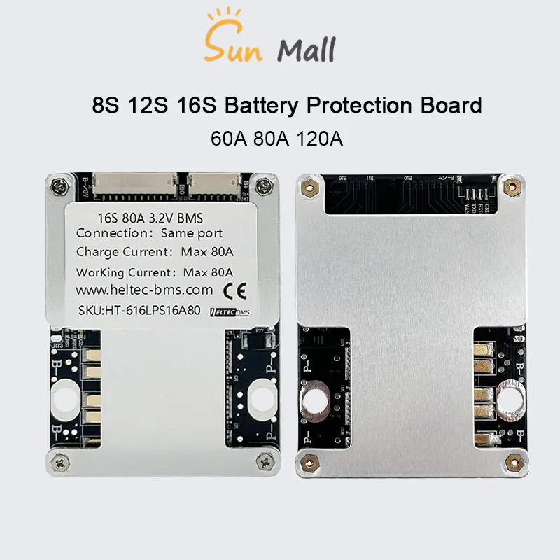 

Wholesale HeltecBMS 24V 48V8S 12S 16S 60A 120A 80A 18650 BMS Balance Board for 3.2V LifePO4 Battery protection board Balance