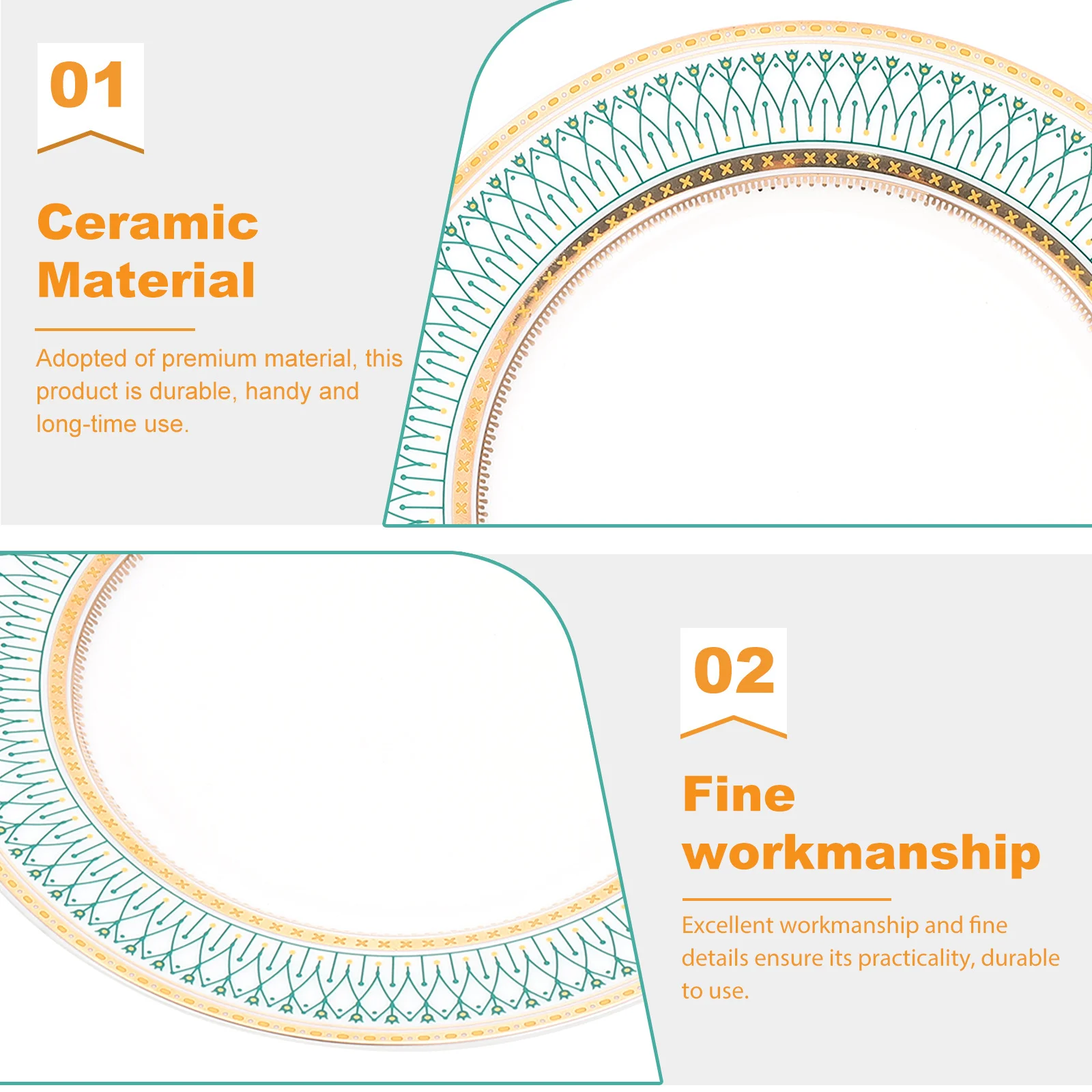 

Multi-Function Serving Plate Premium Material Reusable Easy Clean Food Storage Tray for Steak Desserts Fruits Household Dining