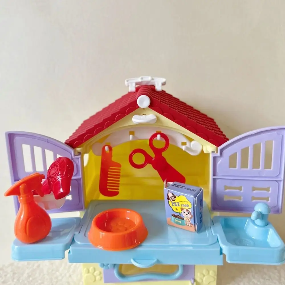어린이 장난감 강아지 고양이 장면 놀이 장난감 상인 인터랙티브 플레이 하우스 귀여운 슈퍼마켓 역할 놀이 장난감 설날