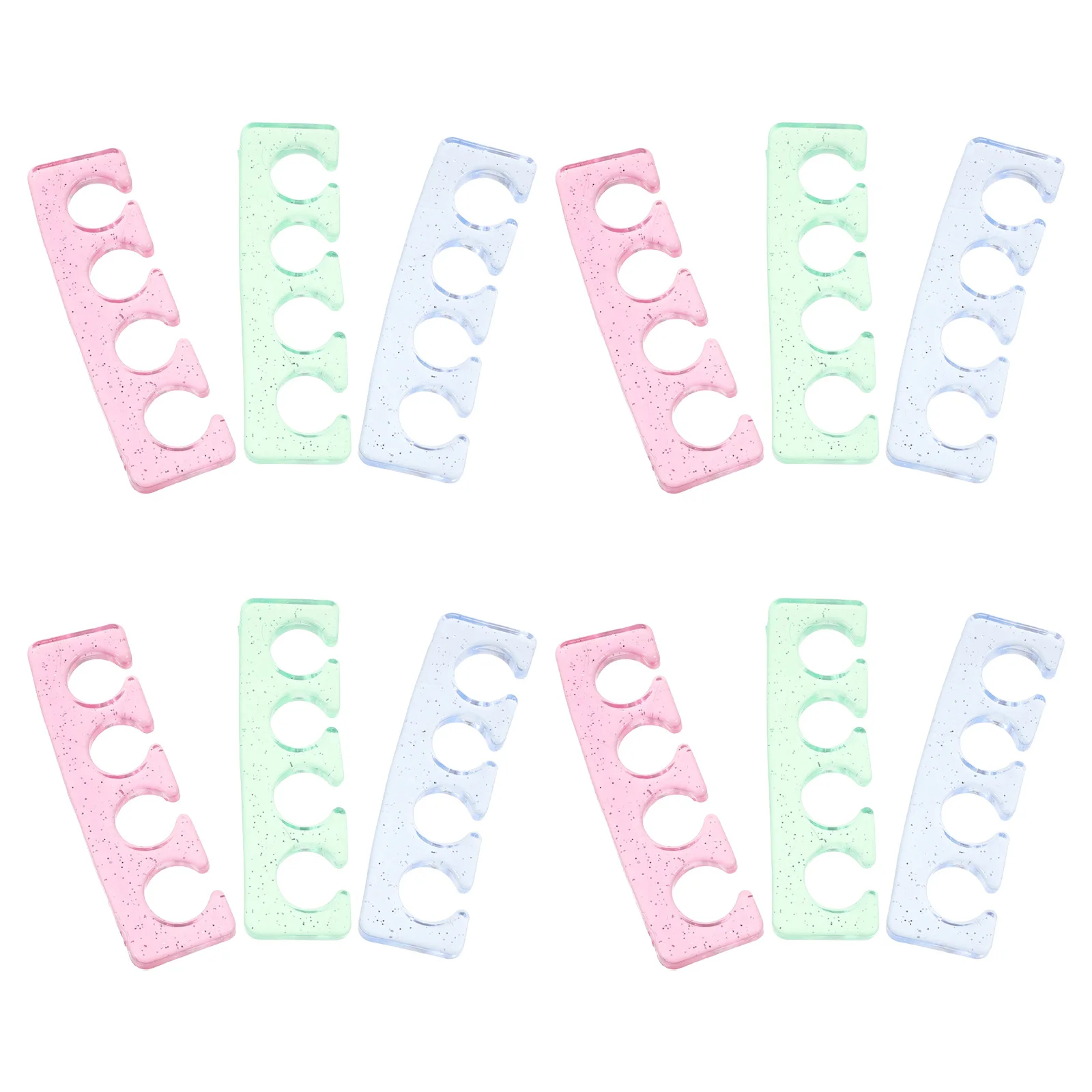 ตัวแยกนิ้วเท้าซิลิโคน 12 ชิ้น ตัวเว้นนิ้วมือ สำหรับทำเล็บมือและเล็บเท้า อุปกรณ์แยกเล็บเท้า สำหรับดูแลเท้า เครื่องมือซิลิโคนสำหรับเล็บ