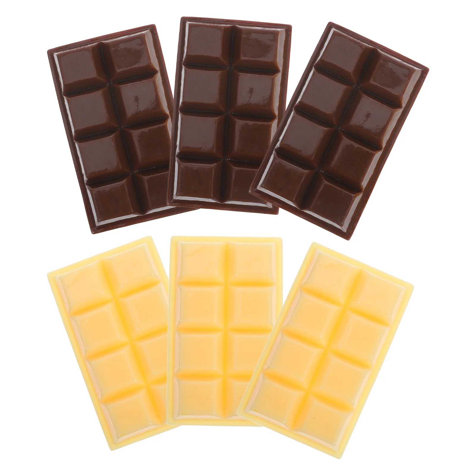 6 قطع من ديكور الشوكولاتة المحاكاة ذات اللون الكلاسيكي والشوكولاتة المزيفة لعرض كعكة المعجنات والديكور الاستئناف البصري