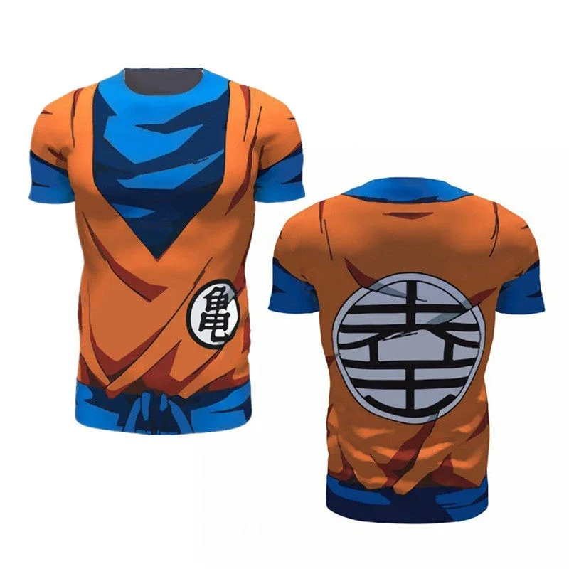 Dragon Ball Vegeta Saiyan Armor Kompressions-T-Shirt, Anime Cosplay Workout-T-Shirt für Männer, Frauen, Kinder, schnell trocknendes Fitness-Sport-Top – Detail 7