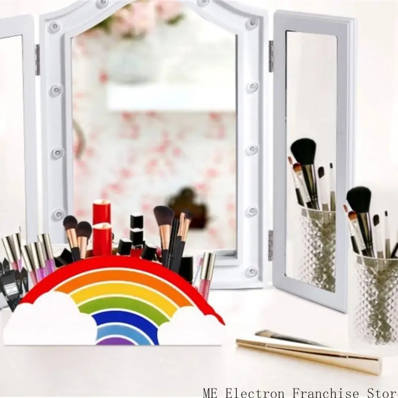 T5ea خشب القلم رصاص كوب قوس قزح شكل قلم القلم منظمي قلم رصاص Desk 5 مقصورات