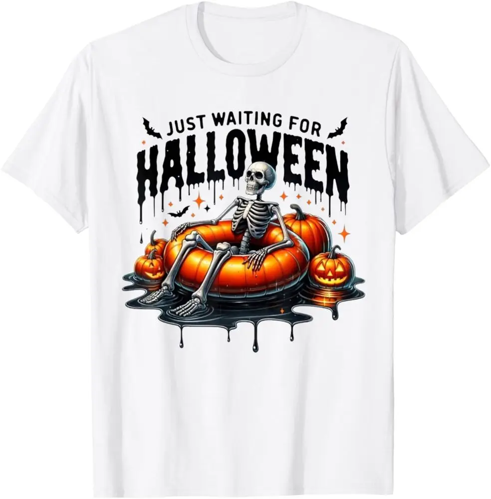 

Just Waiting for Halloween Skeleton,Spooky Summer Vibes T-Shirt