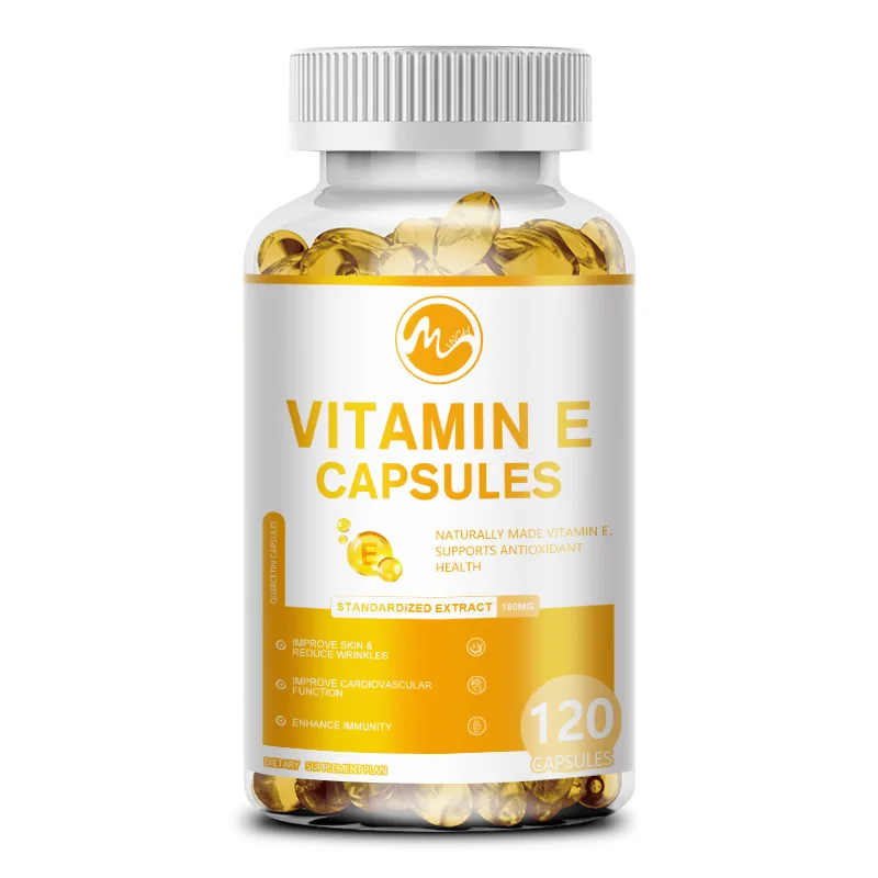 Natural Antioxidant Vitamin E 180MG (400 IU) Mixed Supports Immune System & Skin Nutrition Gluten Vitamin dietary supplements