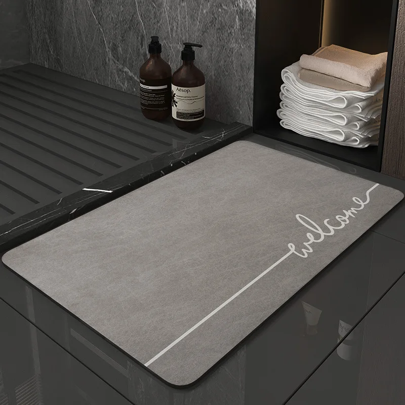 Bathroom Mat Super Absorbent Non Slip Diatom Mud Bathroom Mat Balcony Porch Mat Kitchen Mat Modern Minimalist Washable Entry Mat