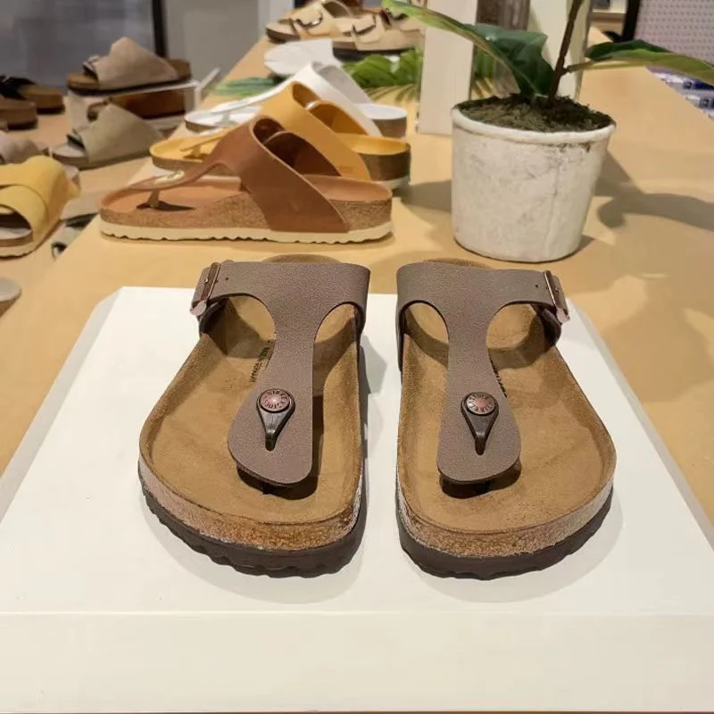 

Shevalues Summer Cork Slippers For Men Soft Sole Home Slides With Arch Support Flat Flip Flops Mens Cozy Casual Bedroom Sandals