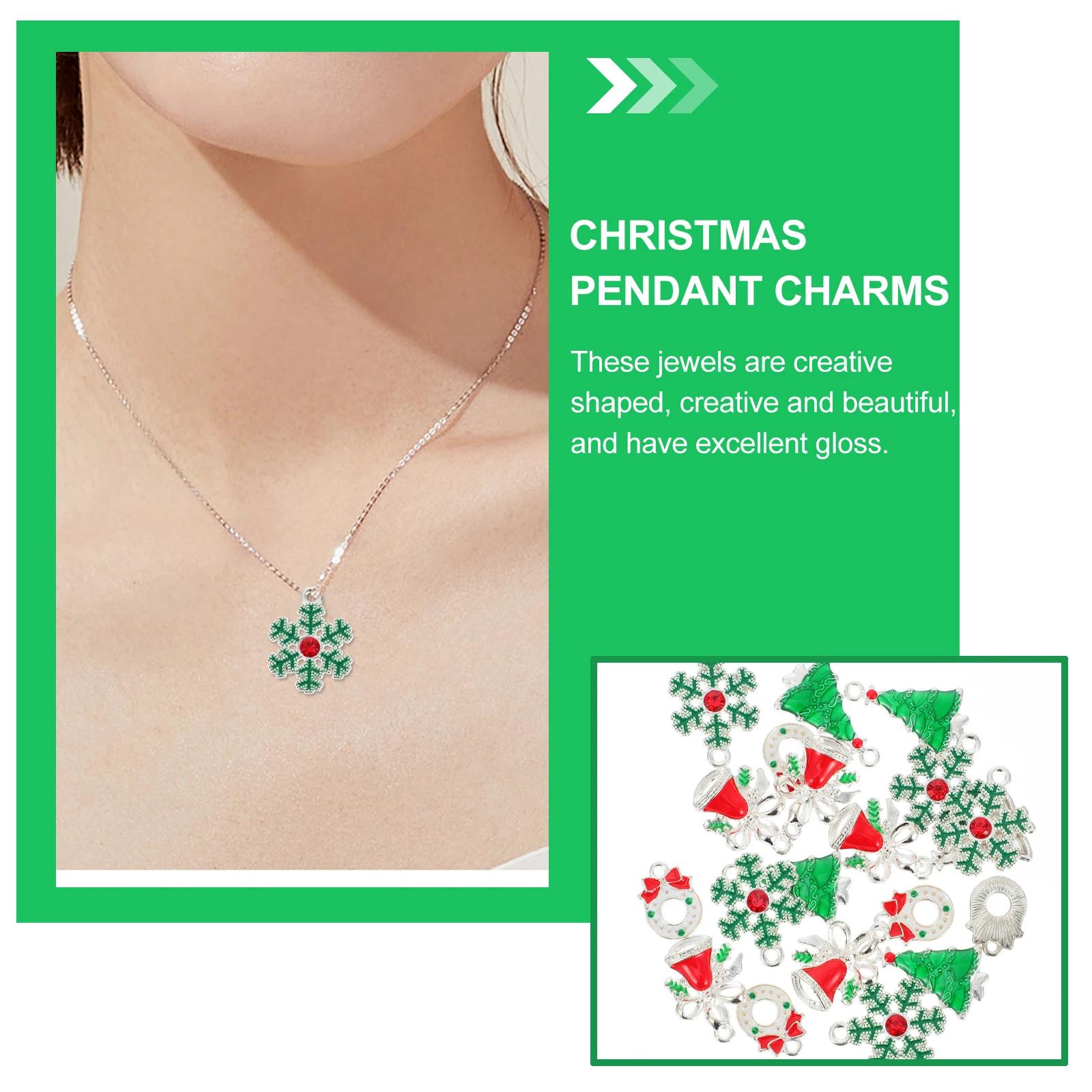 

20pcs Christmas Alloy Pendant Charms Diy Jewelry Decorative Accessories Necklace Bracelet Making Hanging Ornament Durable