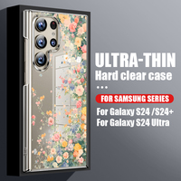 Clear Small Flower Case For Samsung Galaxy S24 S23 Ultra S22 S21 S20 FE A14 A34 A52 A53 A15 A25 A35 A55 A54 5G Slim Hard Cover