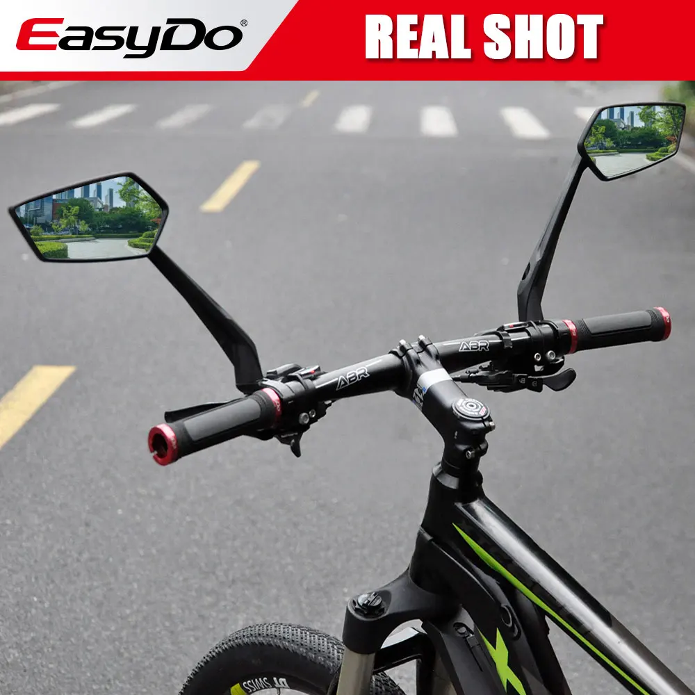 EasyDo Bicycle Mirror Cycling Motorcycle Mirrors Rear View Mirror for Bike 360° Adjustable Blue Rearview Mirror Bike Accessories