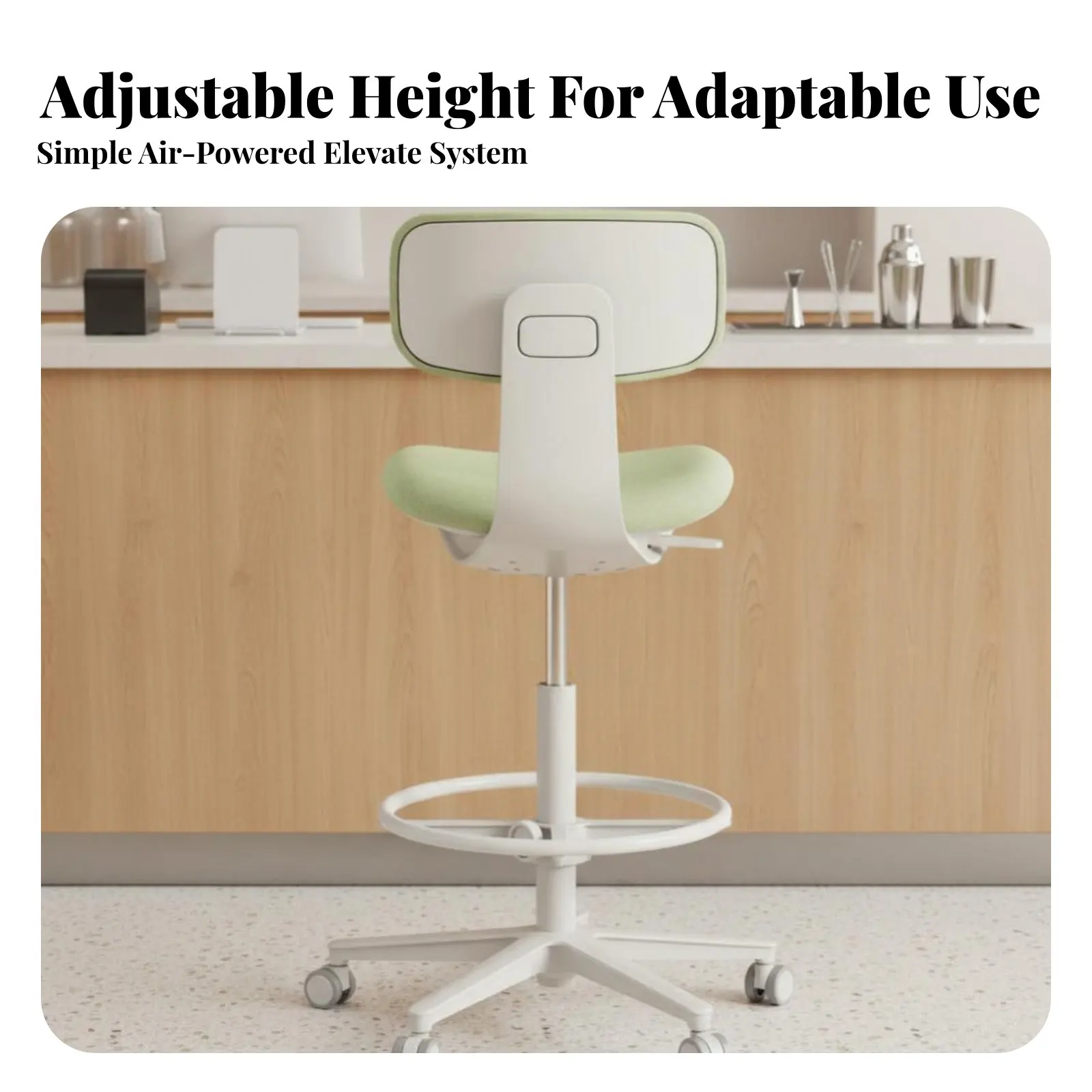 

Регулируемый барный стул в современном стиле со встроенной подставкой для ног, удобное сиденье для ценителей дизайна, для зон ресепшн