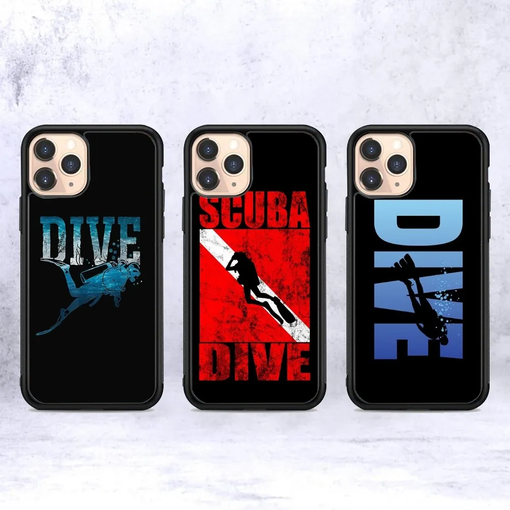 

Scuba Diver Diving Phone Case Silicone PC+TPU For For IPhone 11 12 13 14 15 16 Plus Pro Max Cover