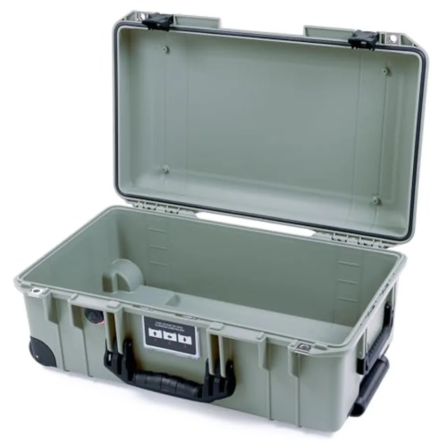 

Pelican Air 1535 Carry-On for travel, lightweight polypropylene, sage green, waterproof with secure latches and trolley system