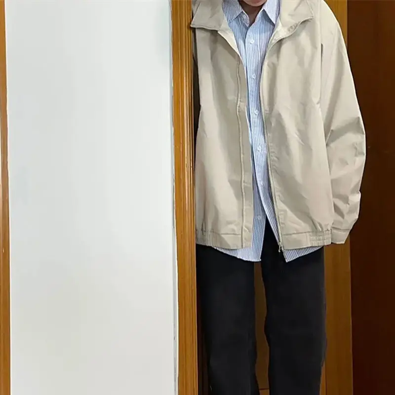 

Мужская куртка-пальто в стиле 90-х, спортивная, элегантная, Visvim, с подкладкой, весенняя, белая, темно-синяя, ветрозащитная, свободного кроя, в стиле авиаторской куртки, для бега, в стиле Tl Goods