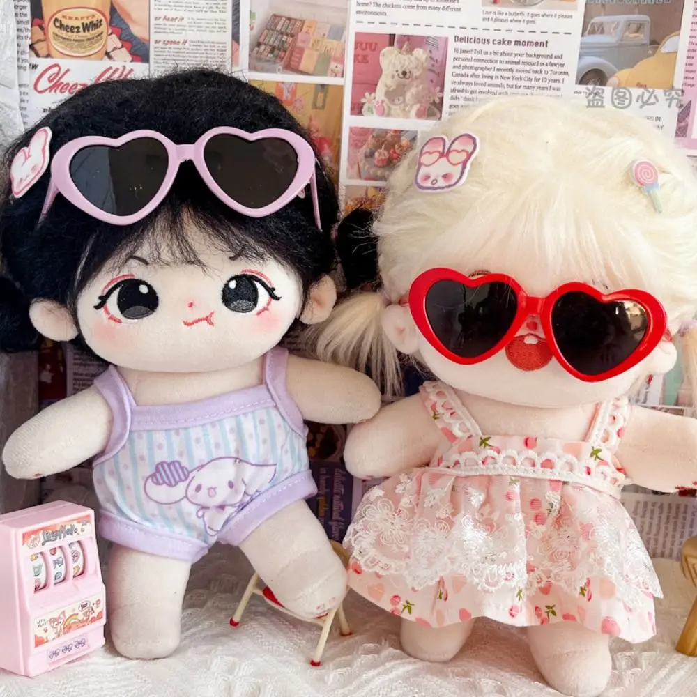 For 1/3 BJD Doll Glasses Vintage Heart Miniature Sunglasses Toys Gradient Lens Plush Doll Eyeglasses For 60CM Dolls Accessories