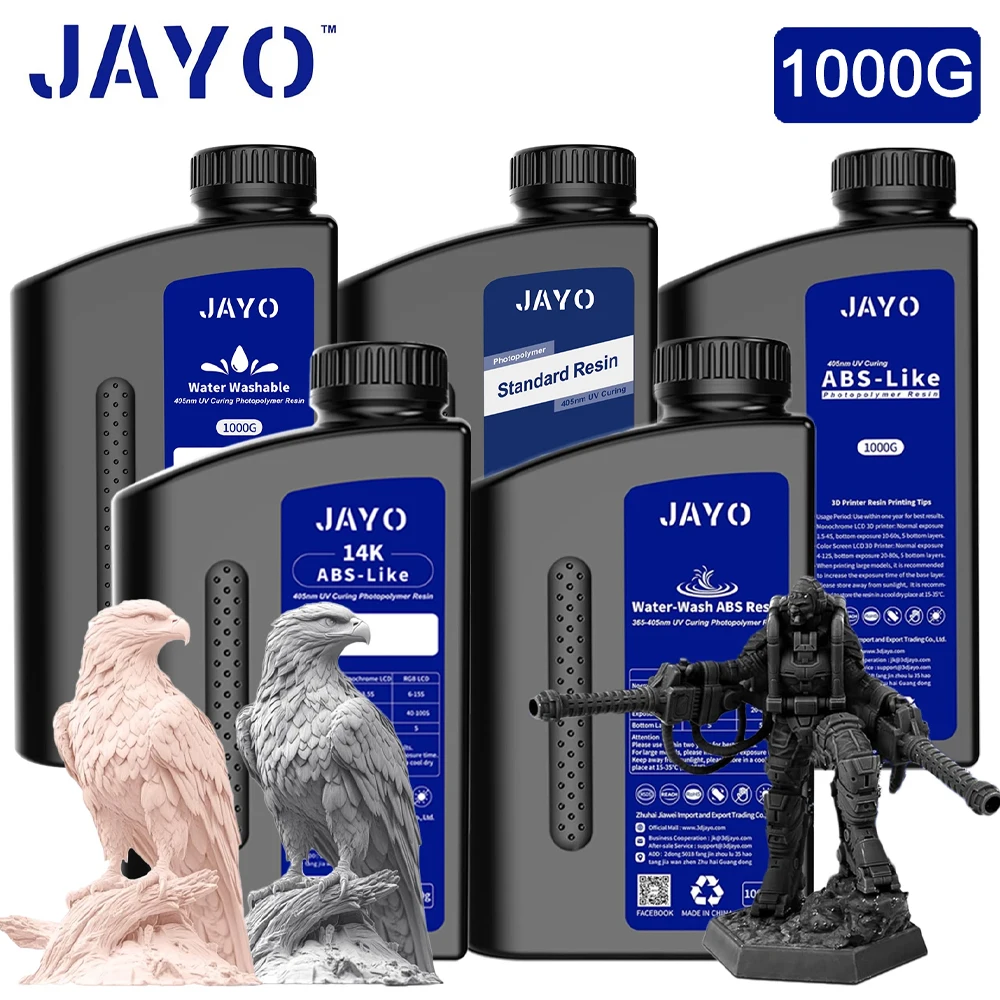 

JAYO Standard/Standard PLUS 1KG 3D Printer Resin 405nm Liquid Rapid UV Curing For LCD Photopolymer Resin 3D Printing Material