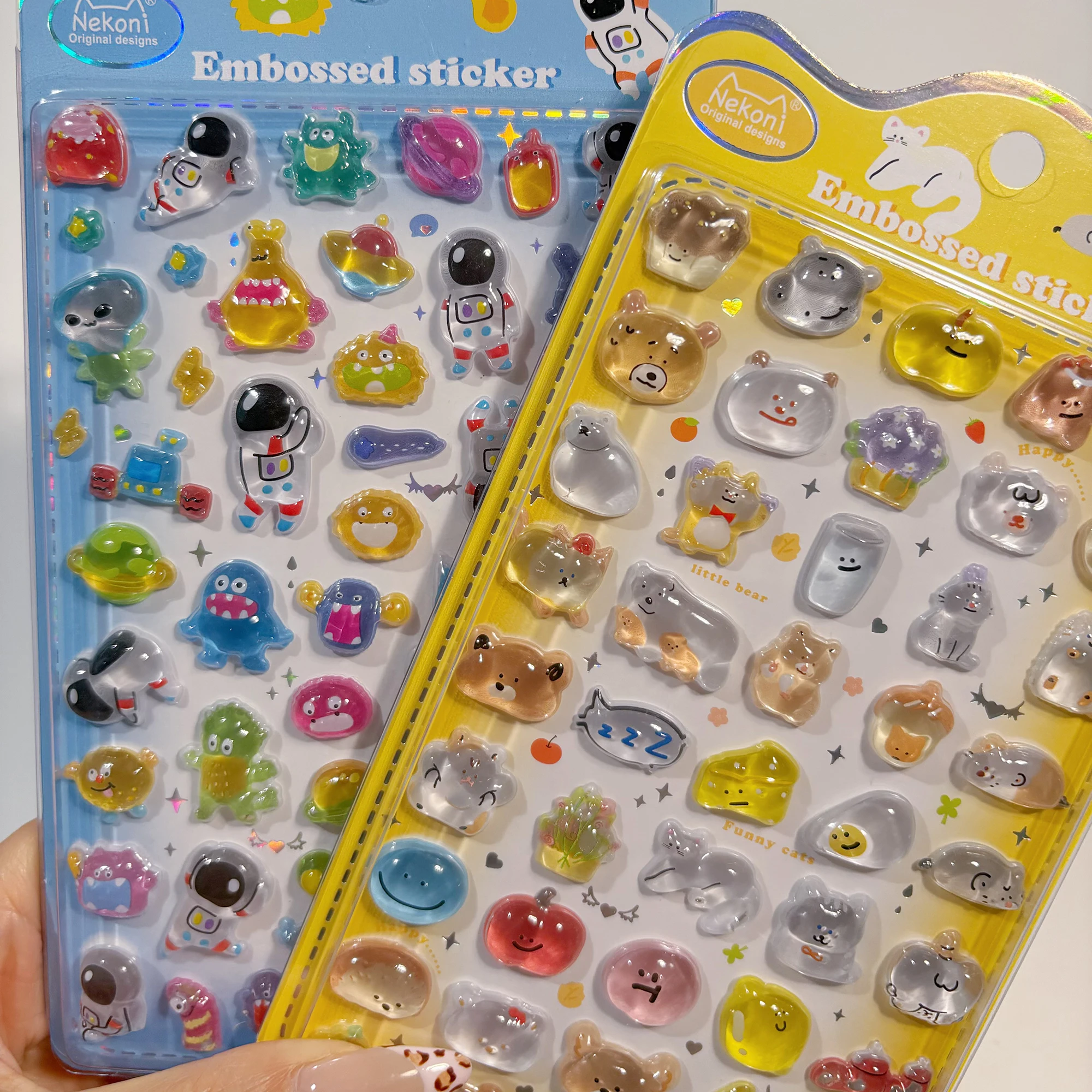 

1pcs Cute Ghost 3d Crystal Stickers Astronaut Stickers Funny Creative 3d Stickers Diy Diary Stickers Student Prizes