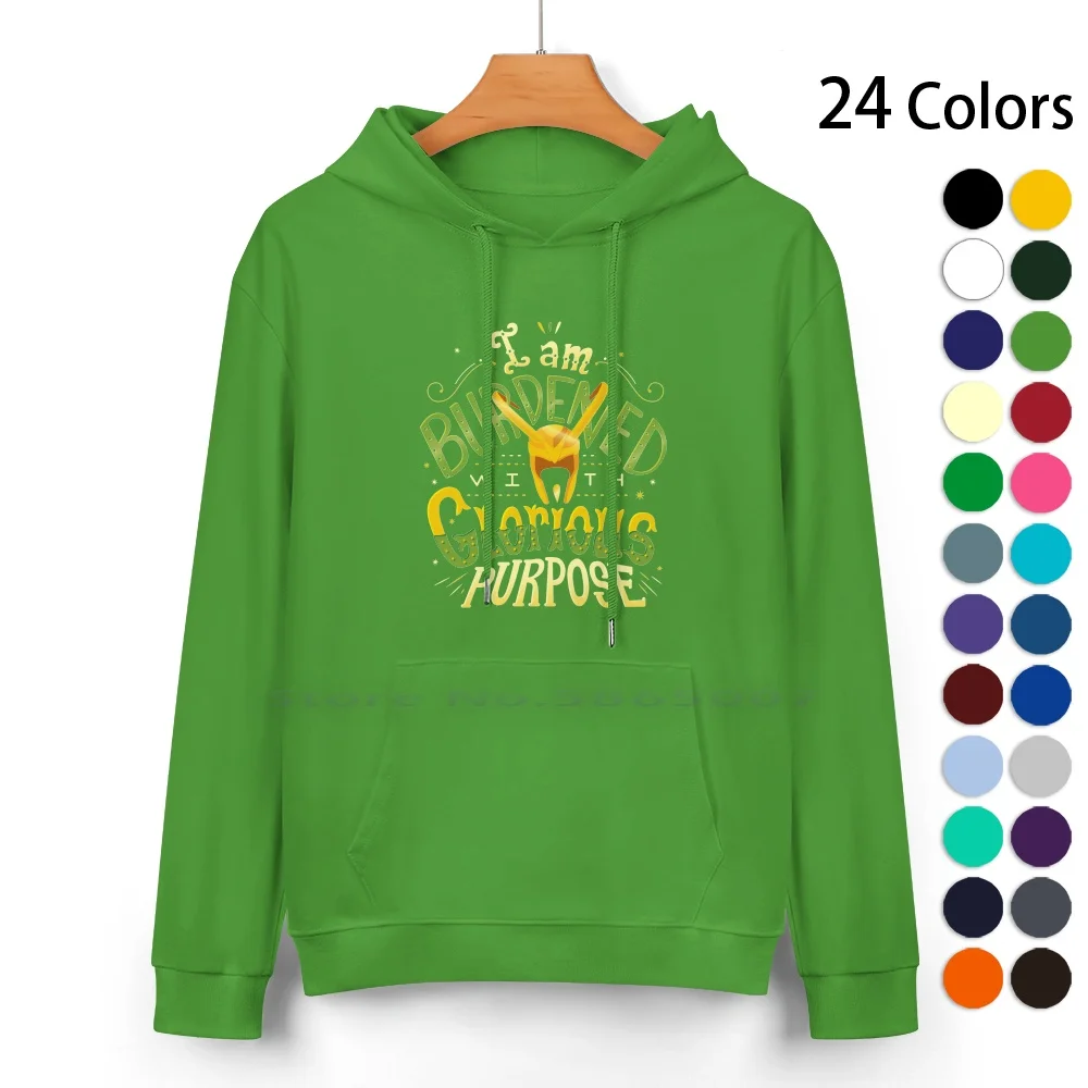 Glorious Purpose Pure Cotton Hoodie Sweater 24 Colors Typography Lettering Pop Culture 100% Cotton Hooded Sweatshirt For Women