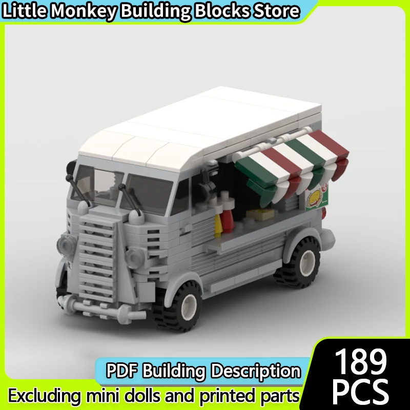 

City Car Model MOC Building Bricks City Mobile Dining Car Modular Technology Children Holiday Gifts Assemble Toys Suit