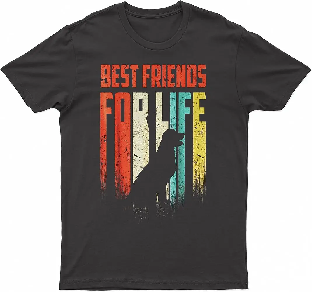 Best Friends for Life - Golden Retriever - Vintage - Show Your Love  High Quality 100%Cotton Short Sleeve