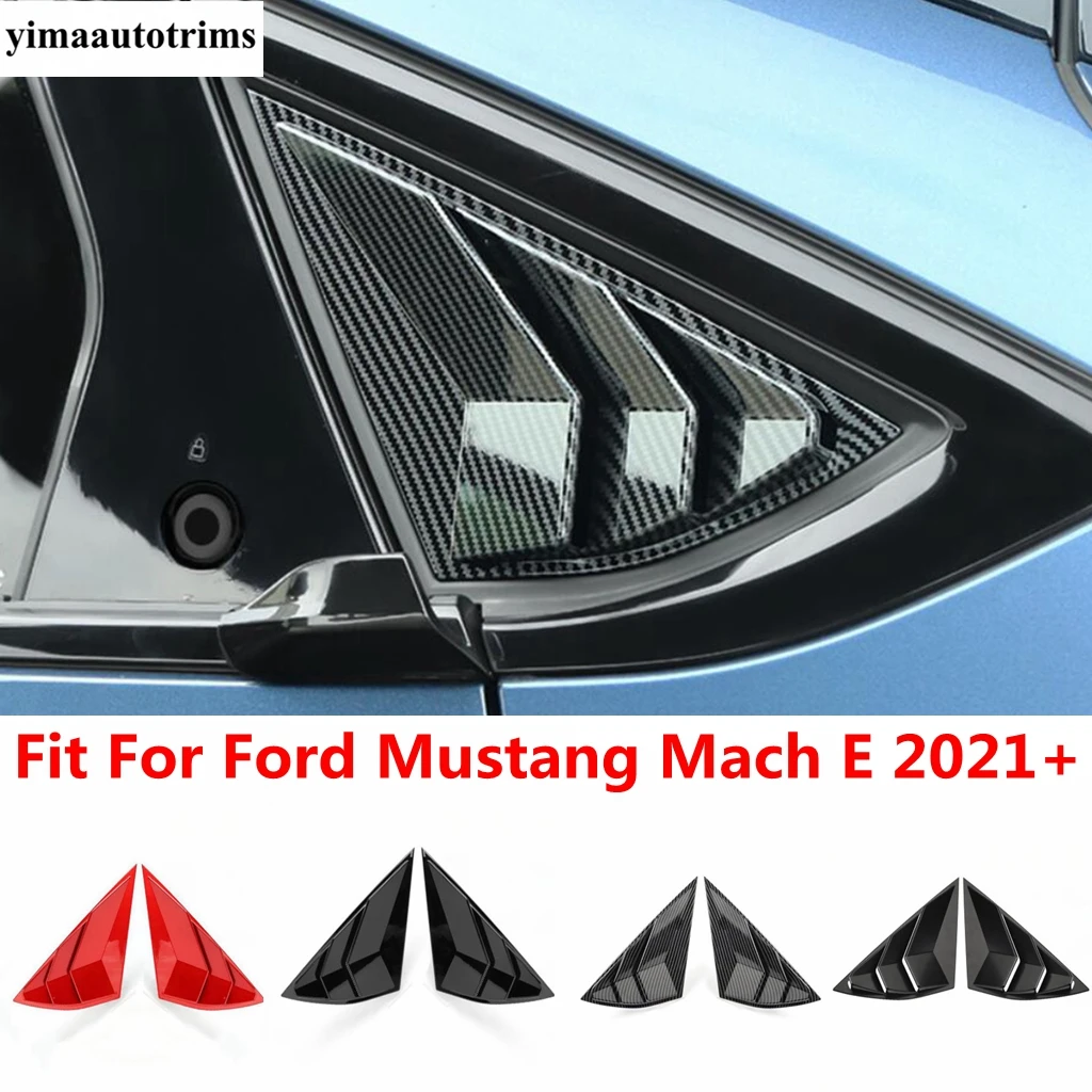 

Glossy Black Car Rear Side Window Scoop Louver Shutter Cover Trim For Ford Mustang Mach E 2021 - 2023 Accessories Exterior Kit