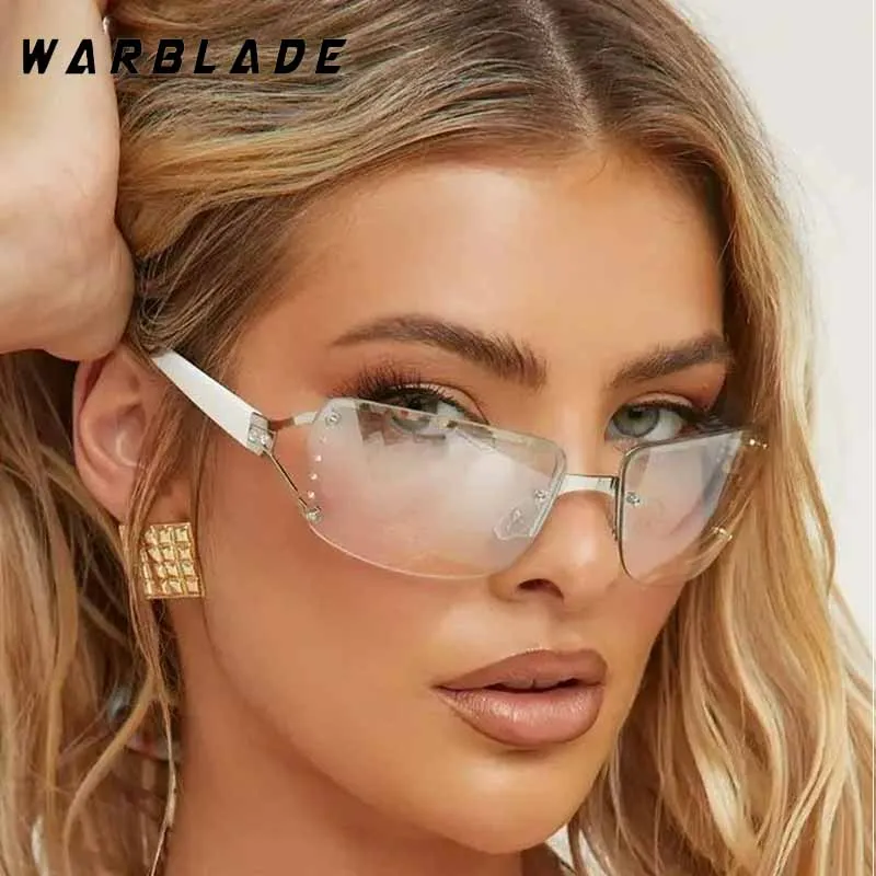 

Luxury Rice Nail Sun Glasses Female Men Punk Brand Designer Y2K One Piece Glasses Outdoor Sports Windproof Goggles UV400 Очки