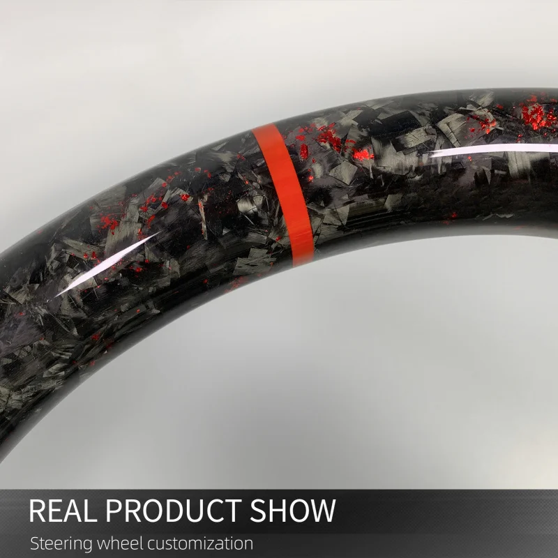 لشركة هيونداي N سلسلة إلنترا N GT I30N I20N N-Line الأحمر مزورة ألياف الكربون عجلة القيادة #4