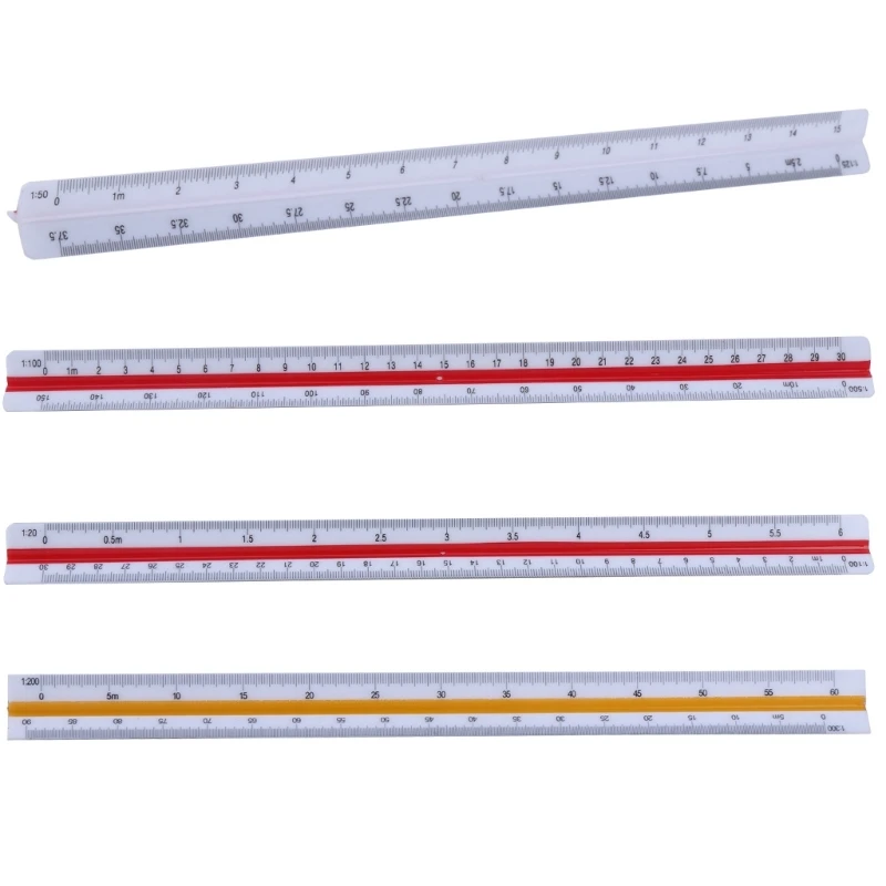 30cm Plastic Scale Architect Engineer Technical Ruler Triangular Ruler