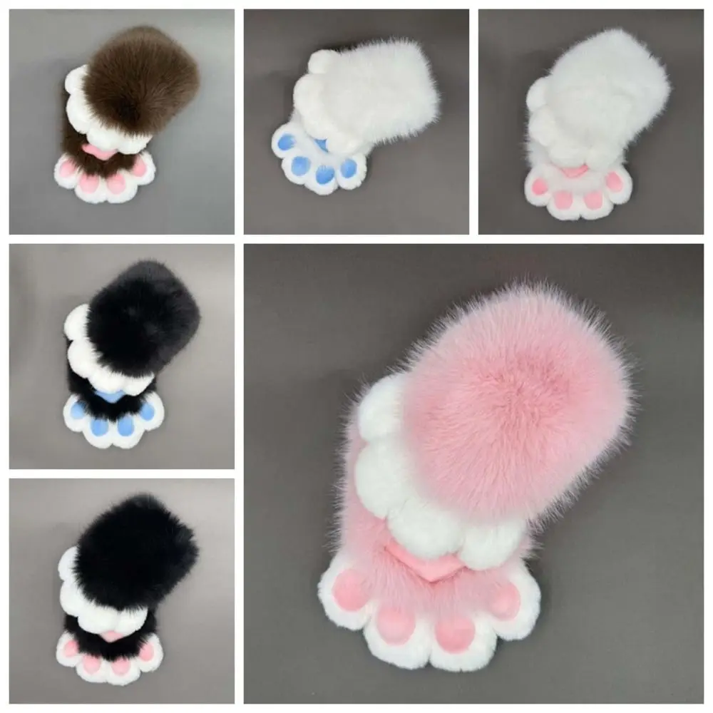 かわいい漫画コスプレ衣装手袋きしむキグ毛皮スーツ着ぐるみ猫爪ミトン厚みのある毛皮のコスプレ小道具クラブ