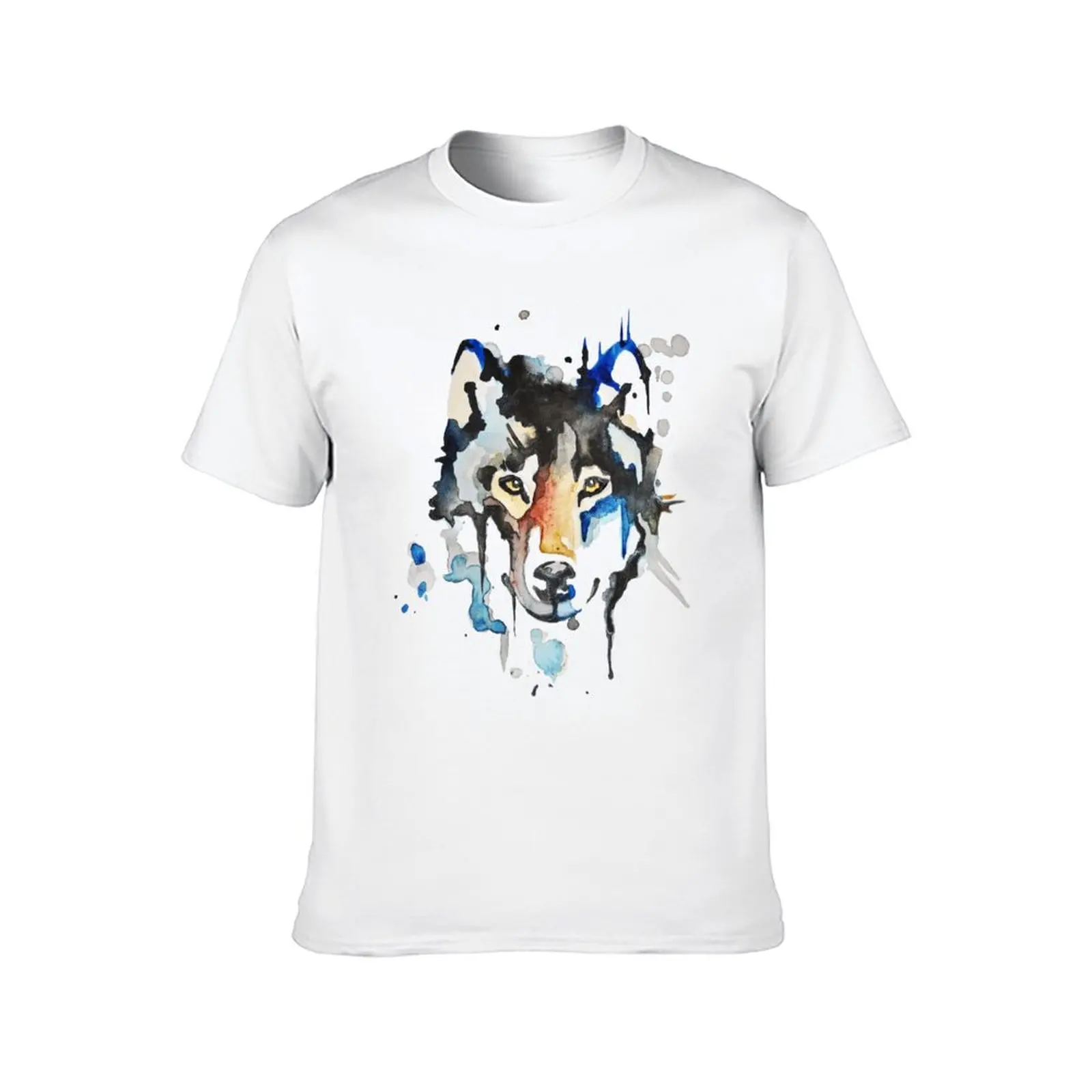 Watercolour Wolf T-Shirt T-shirts man cute tops anime figures designer shirts t shirt men