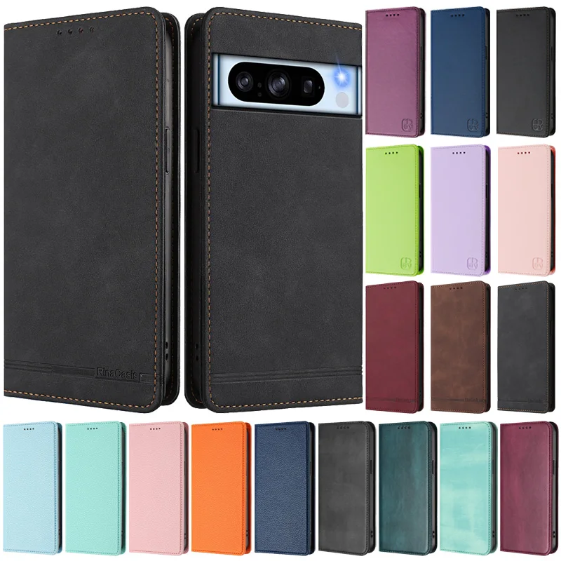 Custodia In Pelle Magnetica Per Google Pixel 8A 7A 6A, Cover Flip Con Supporto Per Pixel8 Pro 7 6 Pro-image
