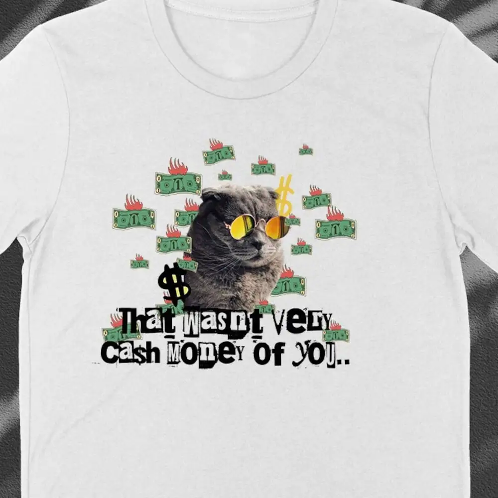 That Wasnt Very Cash Money Of You Cat T Shirt Funny Meme Weird Aesthetic