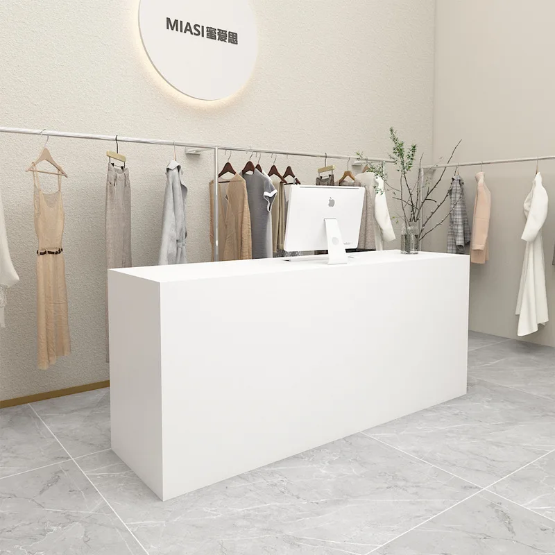 

Small Internet Celebrity Reception Desks Minimalist Clothing Reception Desks Baked Paint Finish Office Furniture Военное Дело